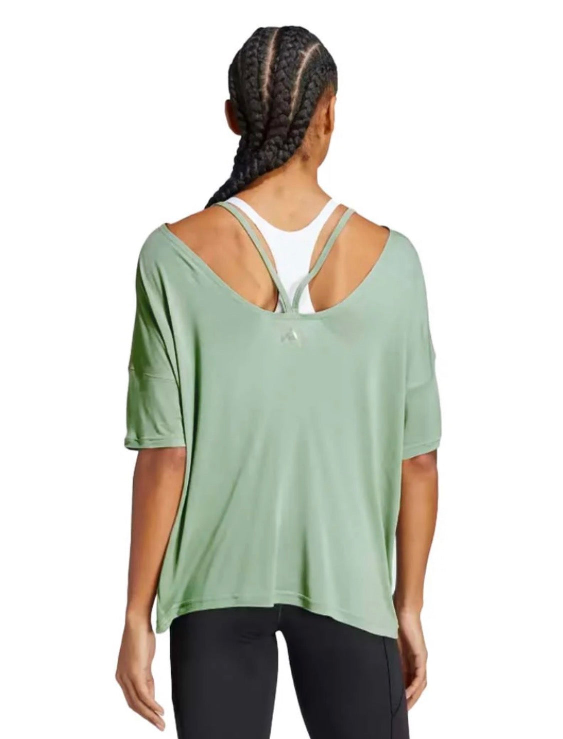 🌿Adidas manche courte : vert incroyable Small femme relax fit neuf ! Dos superbe !