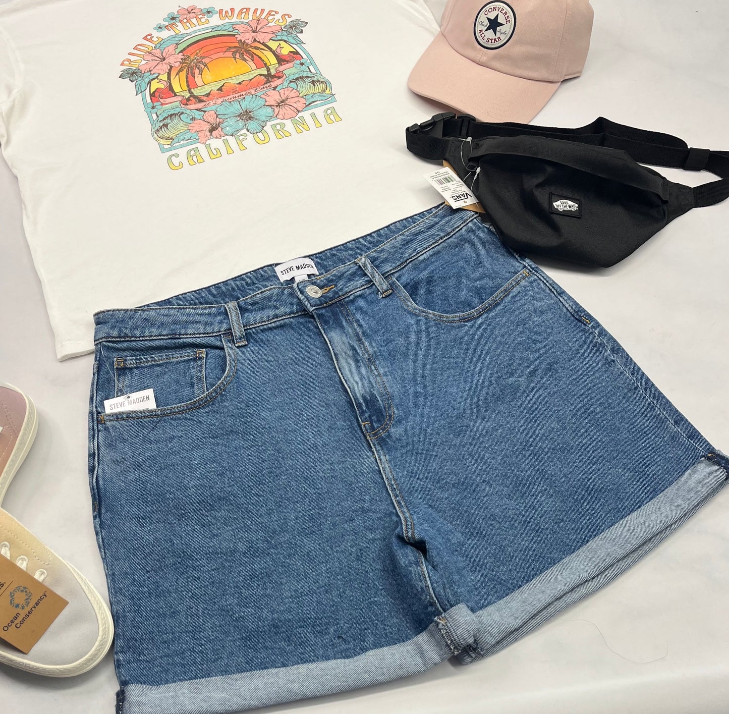 🌸 Short jeans : Steve Madden L/ femme taille haute neuve !