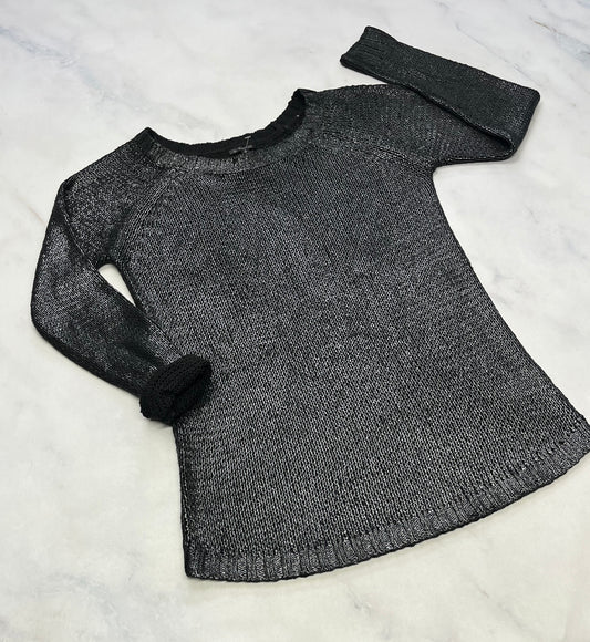 Dynamite : Beau tricot noir gris effet argenté M/ femme comme neuf ! Super stretch confo .