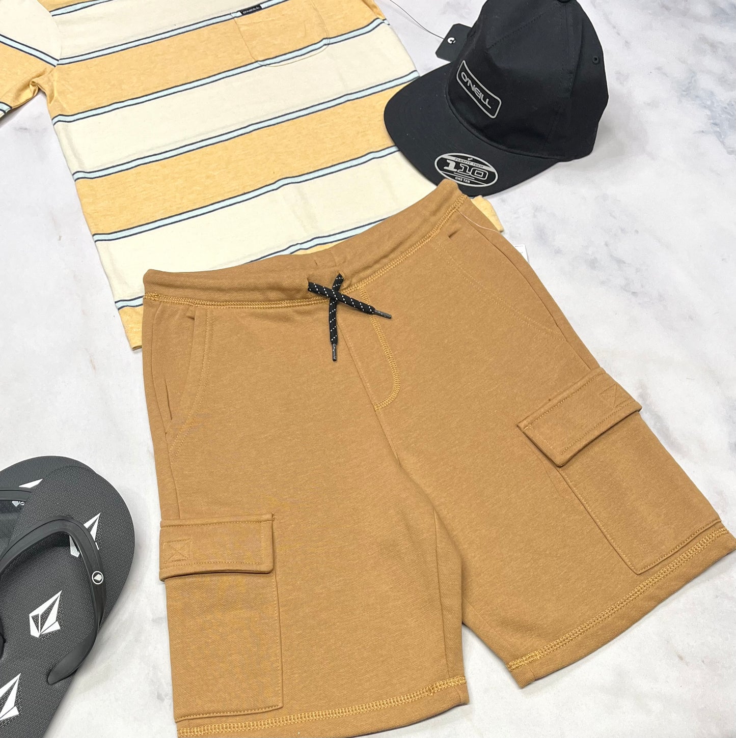 🌴 Bermuda cargo : en ouaté 10-12 ans garçon relax fit ( + 12 ans ) . Neuf !