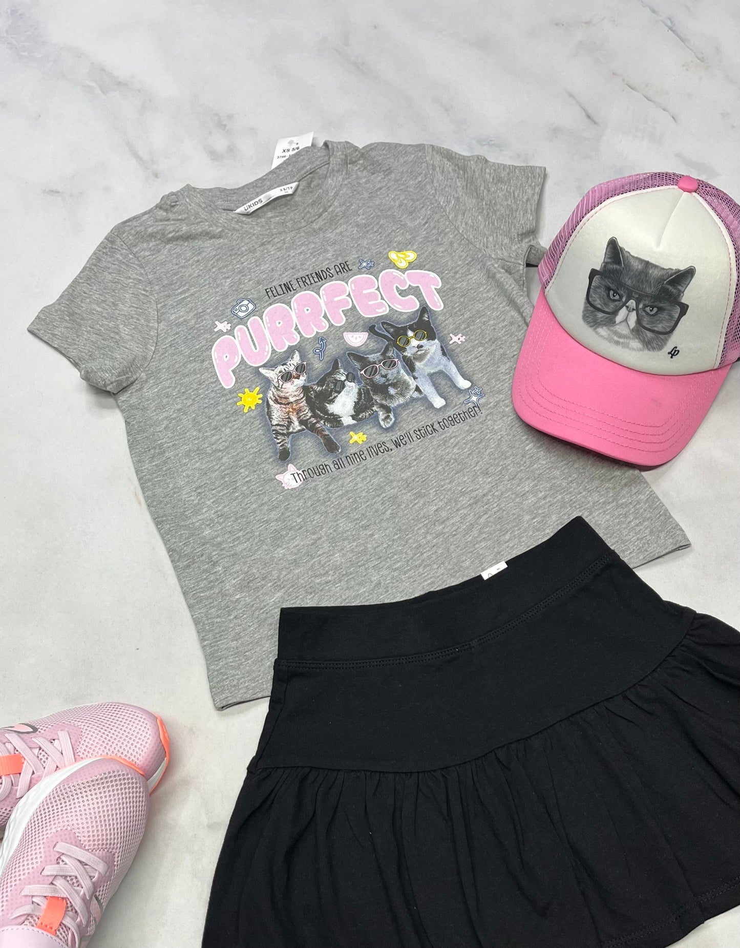 😻 Manche courte : chat 5-6 ans fille neuf !