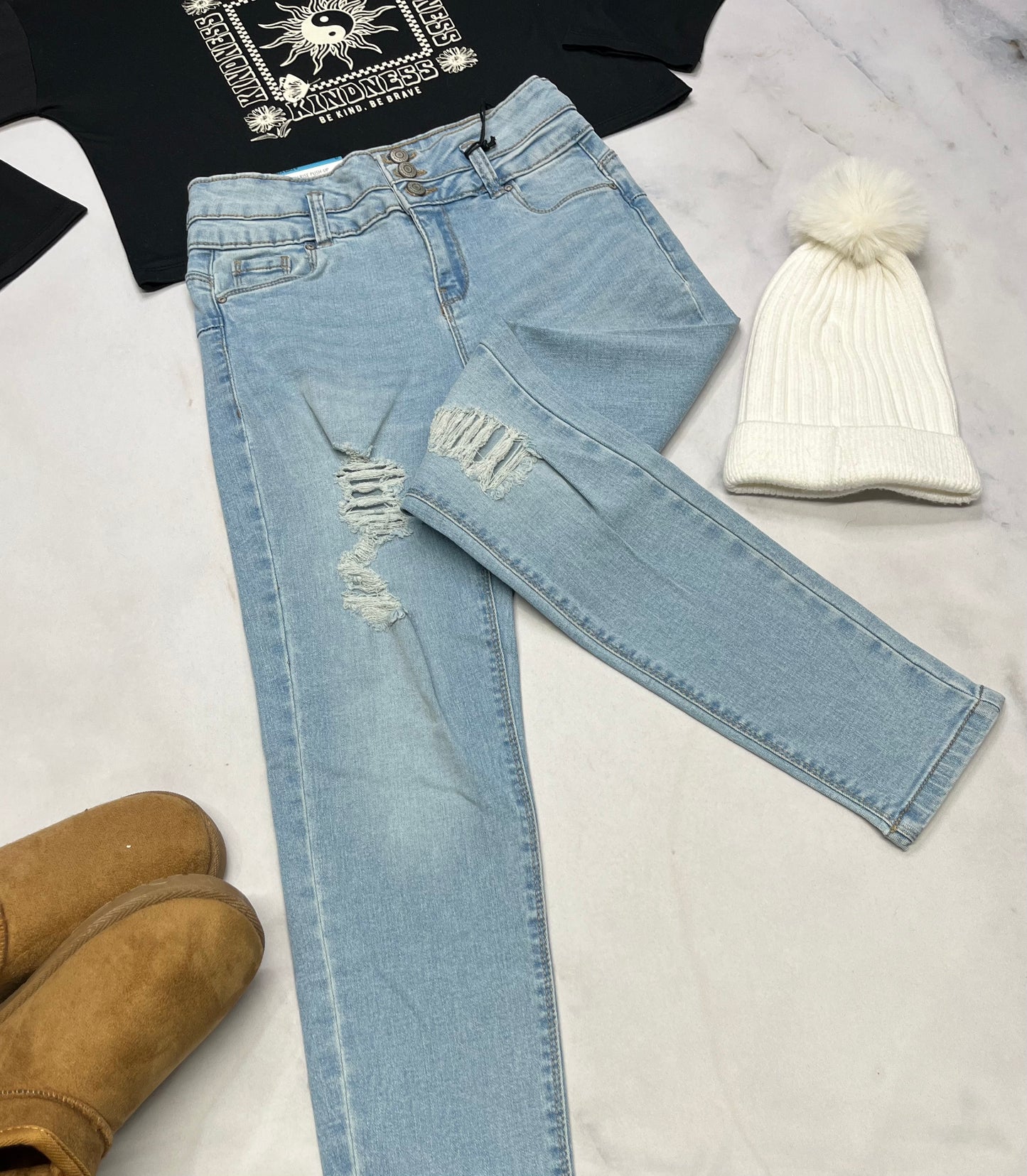 ✨Skinny jeans : mou stretch taille haute neuf ! 12 ans fille .