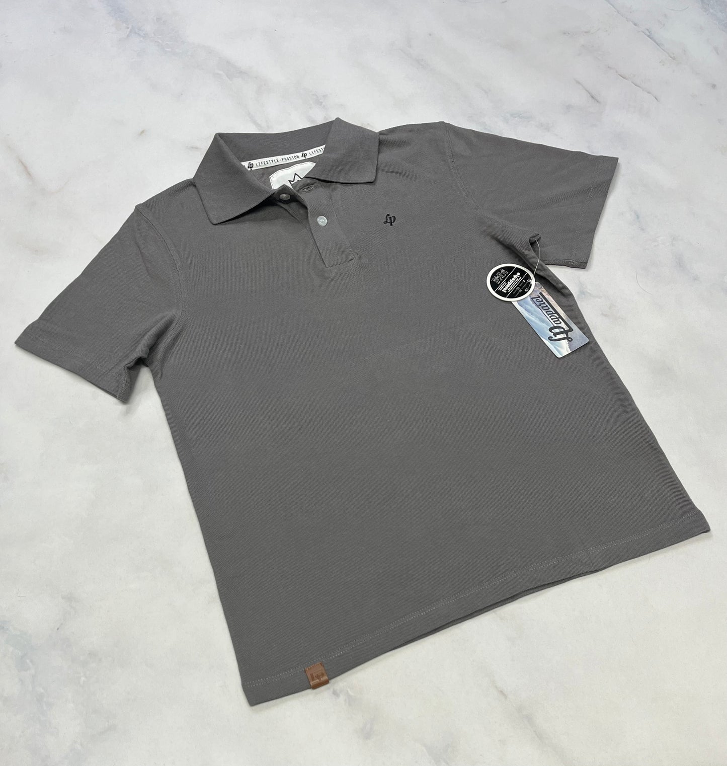LP: Polo gris texturé neuf !