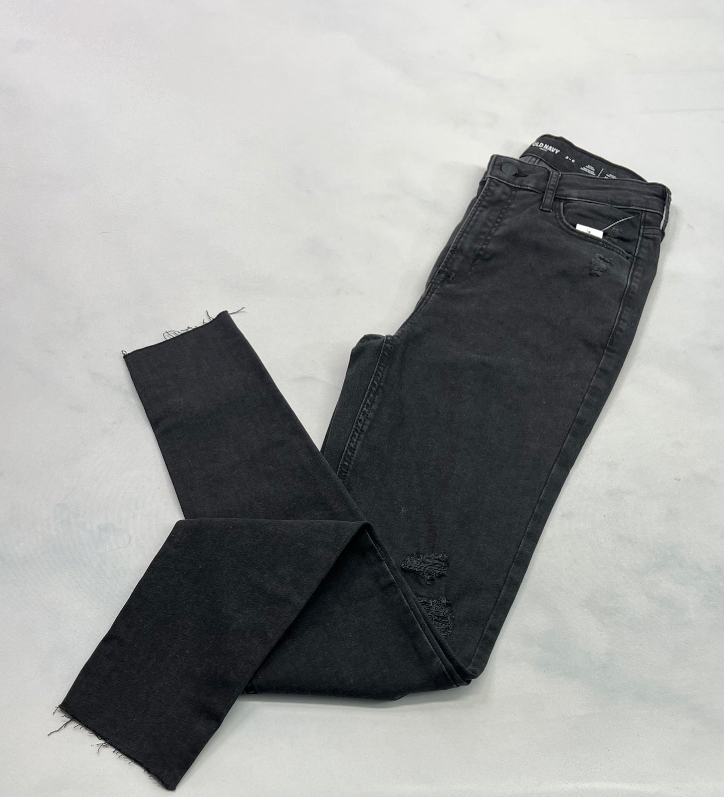 Skinny Jeans : gris noir / stretch taille haute neuve : fait Xs-2-3 ans femme .