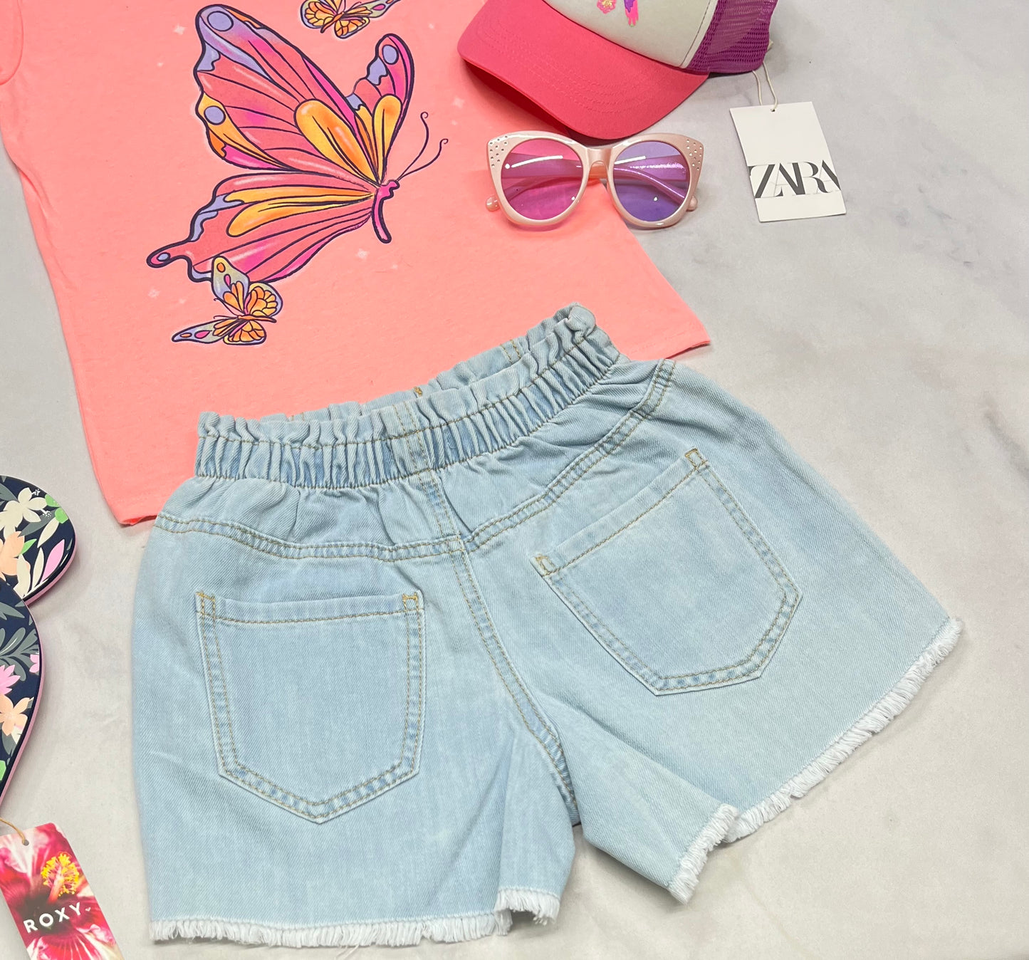 😍 Short : jeans ultra molle confo . + 7-8 ans fille neuf