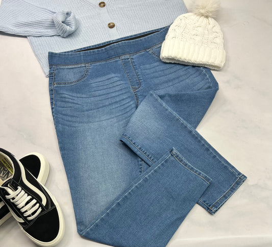 ❄️ Skinny legging : jeans mou XL/ femme comme neuf à part une mini ombrage ultra flou sur un genou.