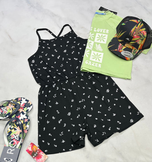 🌴 1 pièce short : fleurit 10( 9-10 ans ) fille neuf ! ( noir et blanc )