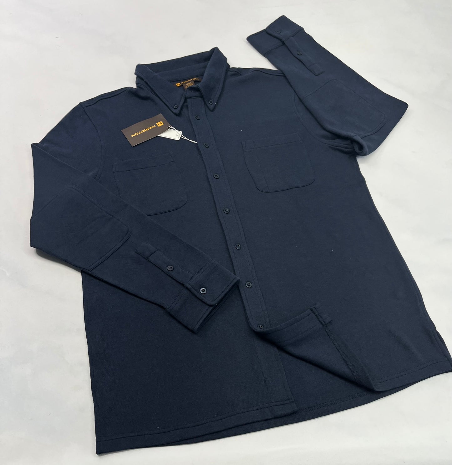 Chemise marine : Hariton L/ homme coupe confo ( tissu en jersey plus épais mais souple ) .