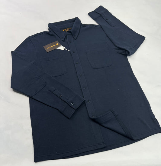 Chemise marine : Hariton L/ homme coupe confo ( tissu en jersey plus épais mais souple ) .