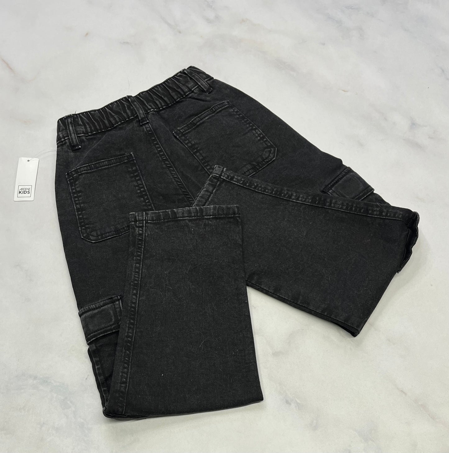 Jeans : cargo taille haute élastique / stretch 6ans fille neuve .