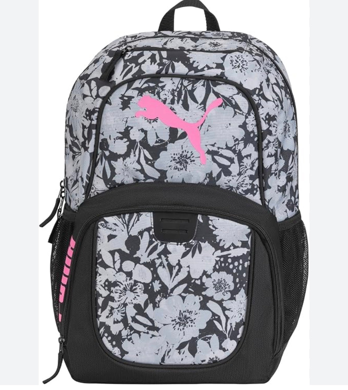💕Sac d’école : PUMA fleurie noir , gris et rose . Neuf ! Voir les infos photo 4 et 5.