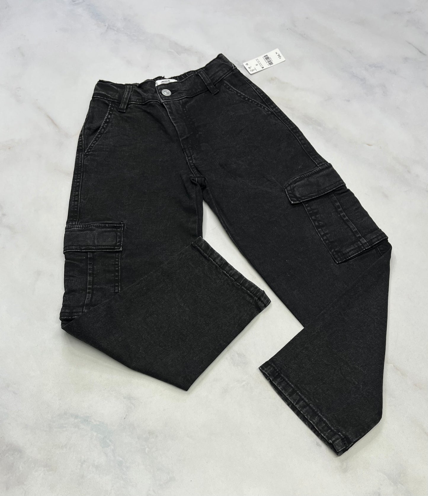 Jeans : cargo taille haute élastique / stretch 6ans fille neuve .