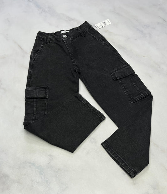 Jeans : cargo taille haute élastique / stretch 6ans fille neuve .