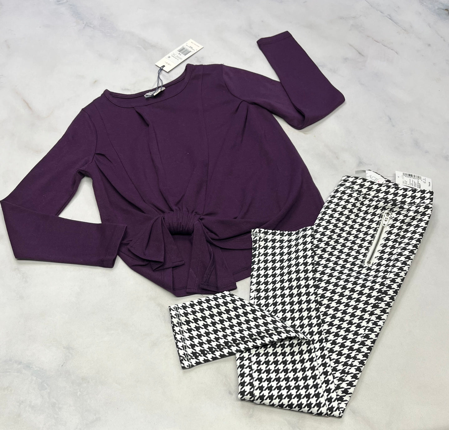 Duo neuf : Manche longue marque Habituel neuf + 7 ans + Jeg. Zip aux poches Stretch 6x-7 ans neuf.