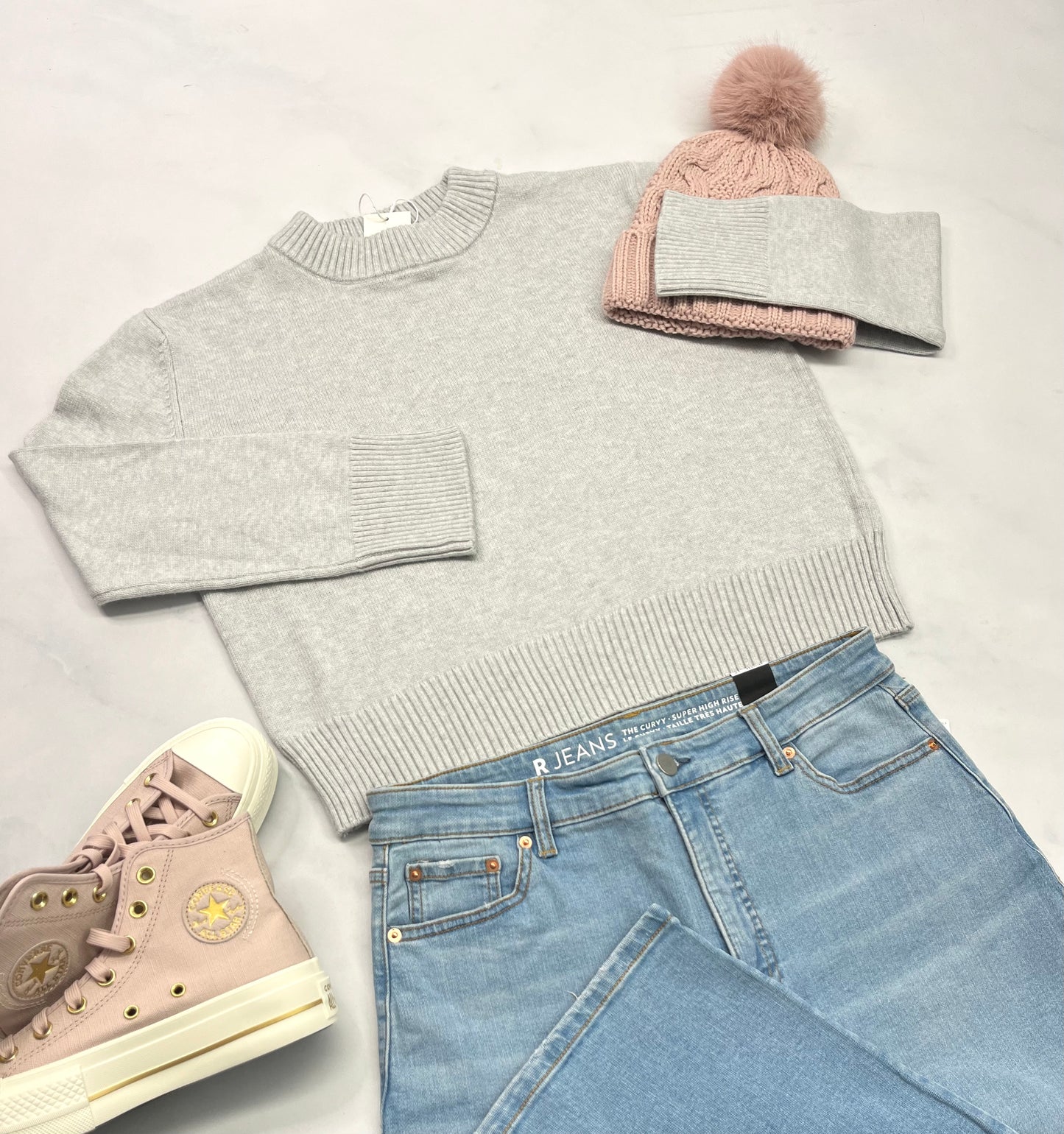 💕Tricot gris : hyper doux stretch  neuf ! Fait M/ femme confo . Longueur mi hanche .