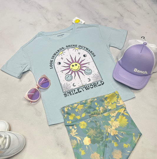 ☀️ T-Shirt : bleuté 5 ans fille  look over size tendance . Neuf !