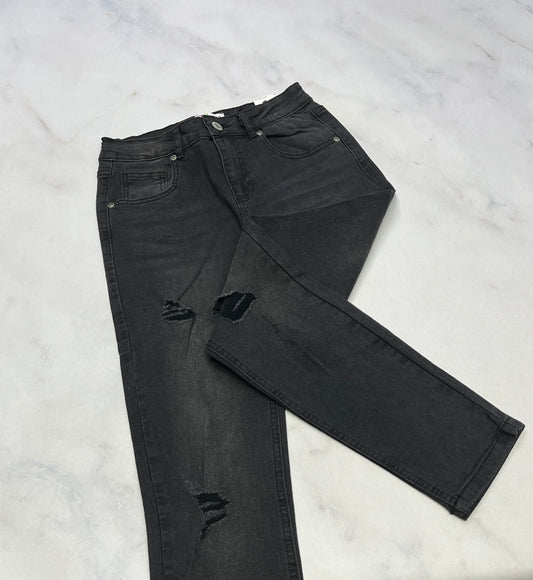 Skinny jeans : Look troué taille haute 12 ans fille neuve !