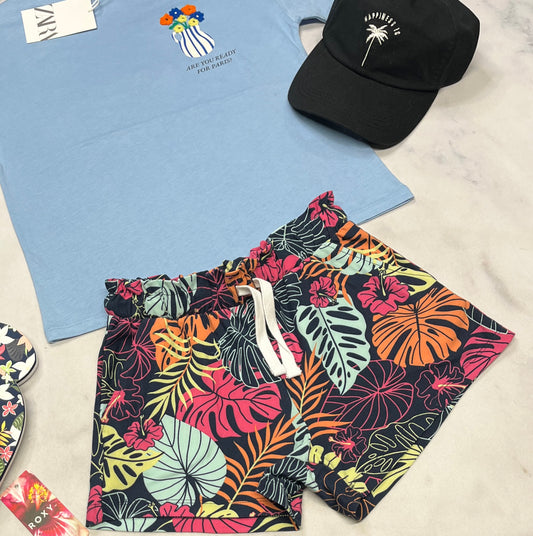 💐 Short fleurit : hyper soft et stretch neuf ! 1x 10 ans fille neuf!