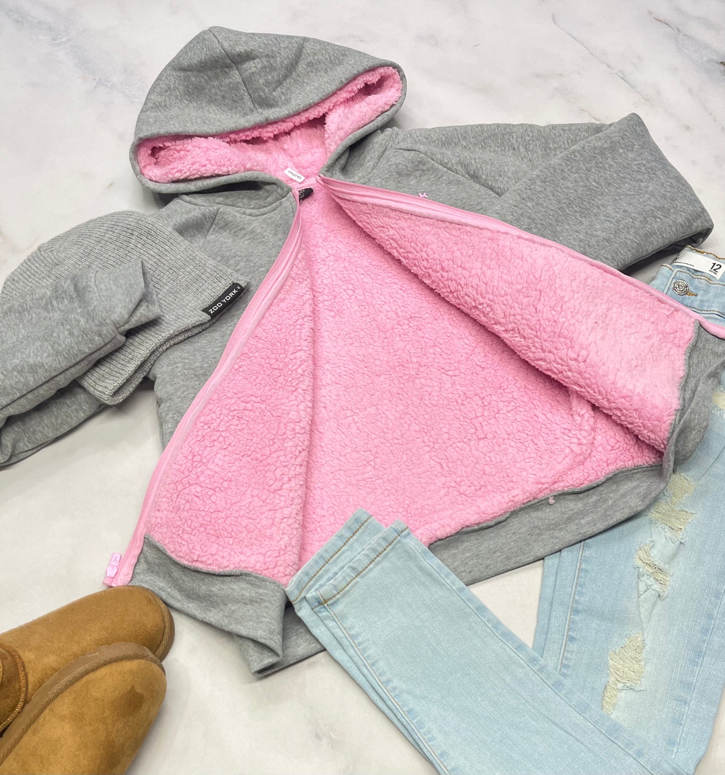 😍 Manteau Reebok ! Doubler en Sherpa fait 12-14 ans fille neuf!