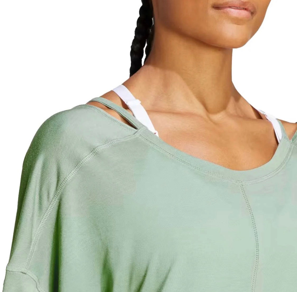 🌿Adidas manche courte : vert incroyable Small femme relax fit neuf ! Dos superbe !