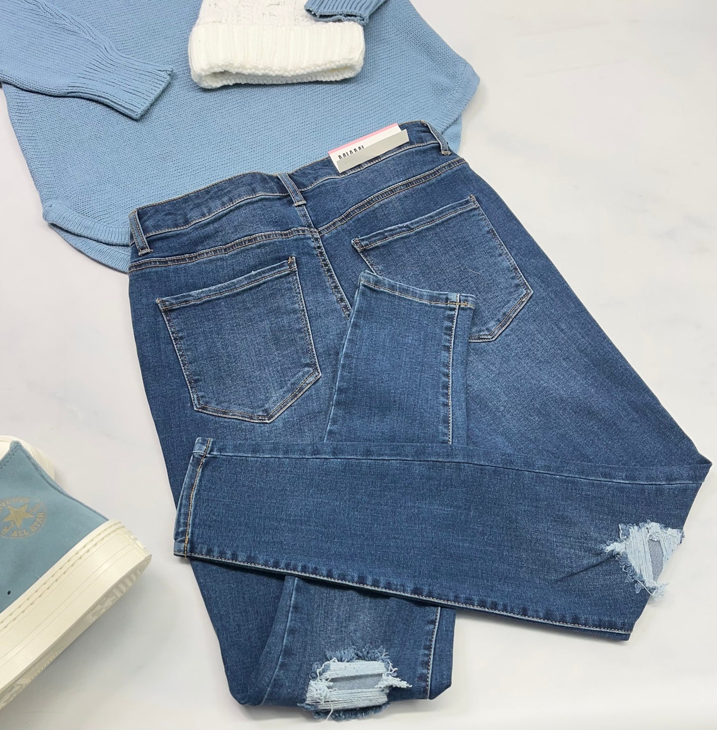 ❄️ Skinny jeans : Stretch Taille haute fait M/ 7 ans fit stretch femme . Neuve !