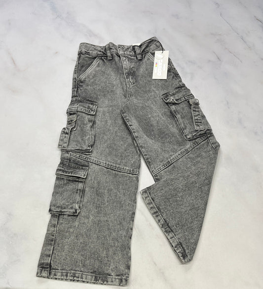 Jeans cargo : jambe large / souple