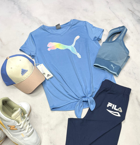 😍 Puma : Manche courte tissu sport stretch de partout neuf ! 14-16 ans fille .