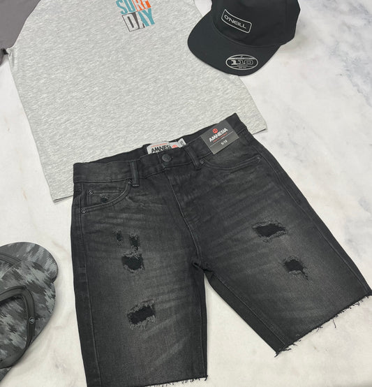 💙Bermuda en jeans : Amnésia 9-10 ans garçon taille ajustable neuf !