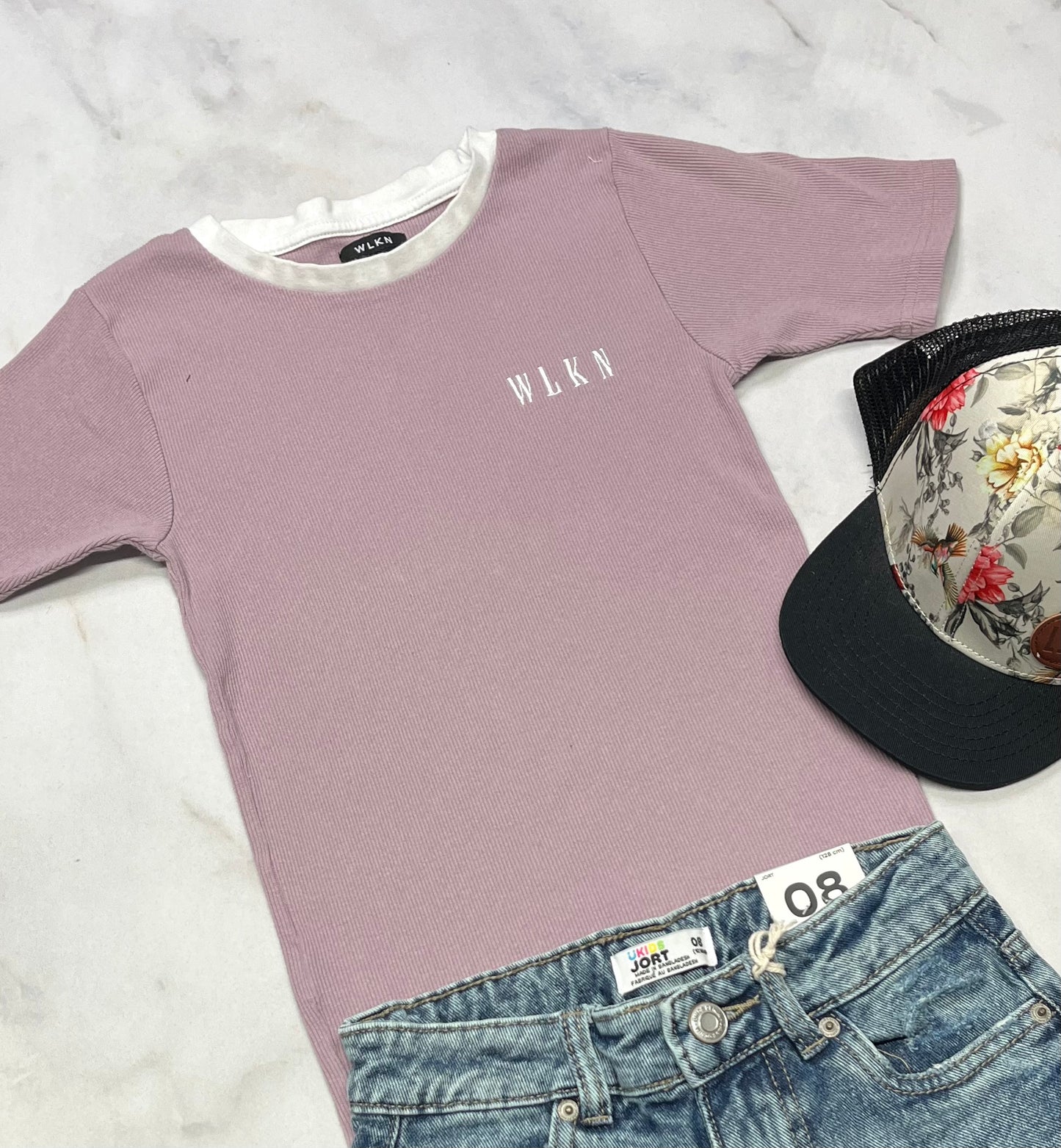 🌷WLKN : RIB texturé fait 8 ans fille fit(7-8 ans ) stretch comme neuf !