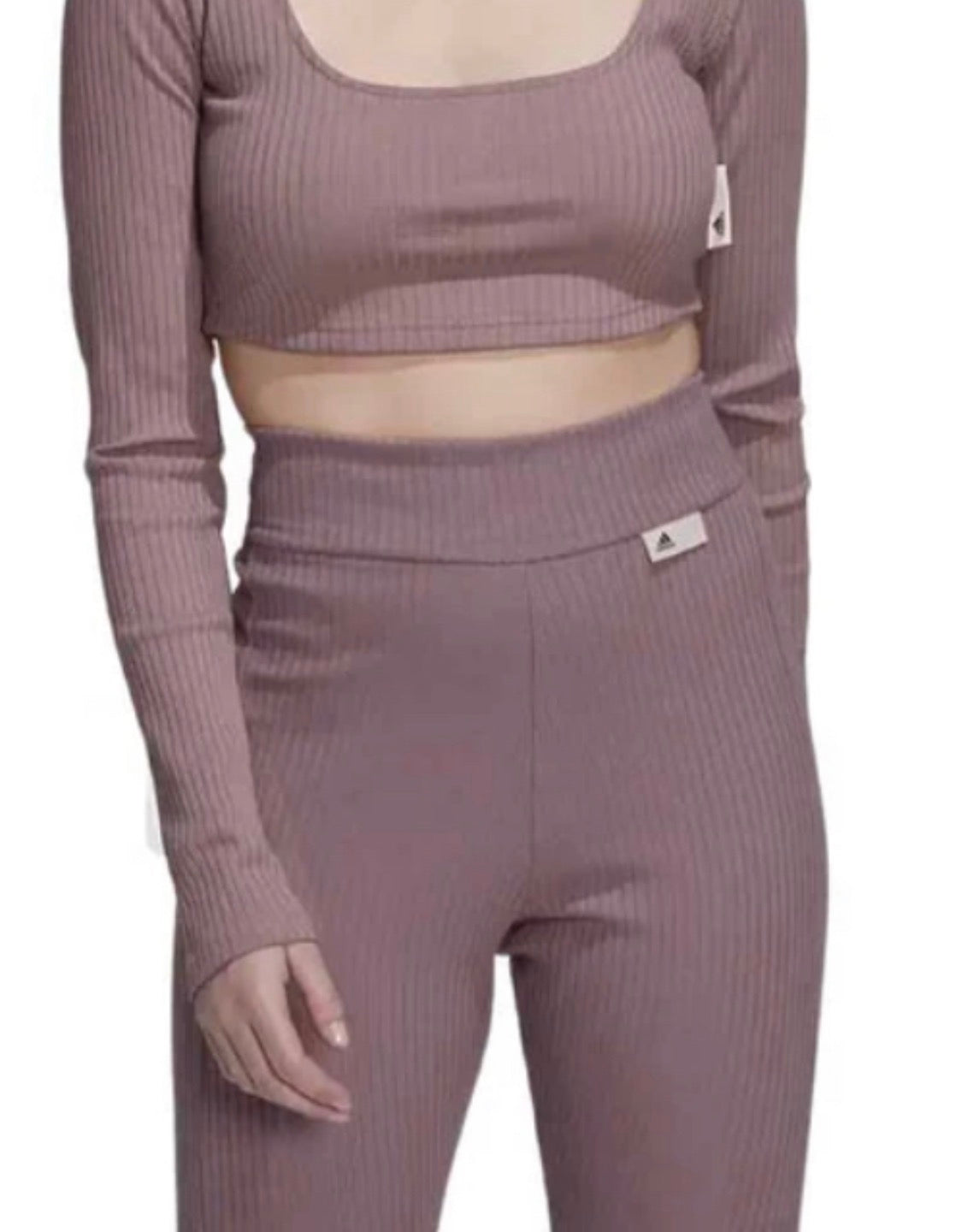 💕 Cuissard Adidas : texturé taille haute ( vieux rose ) Small femme stretch neuf !