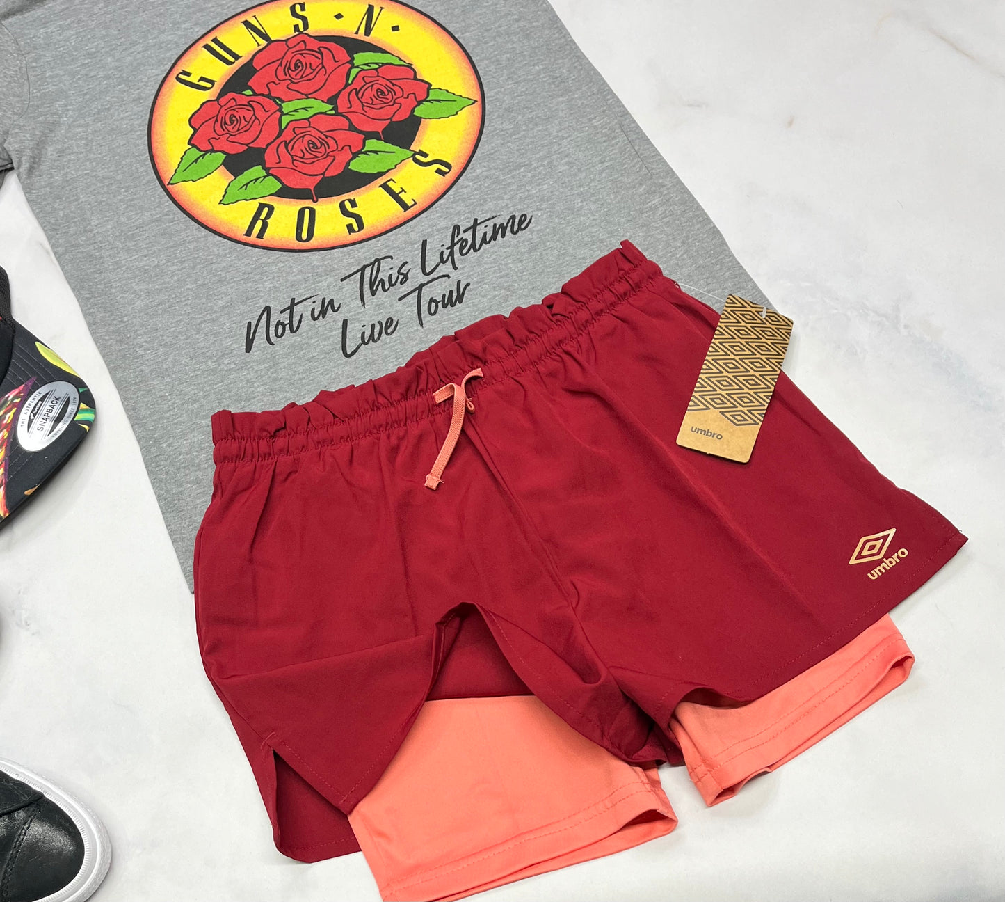 ☀️ Short : Umbro en tissu de sport avec sous cuissard stretch intégré + 12 ans fille neuf !