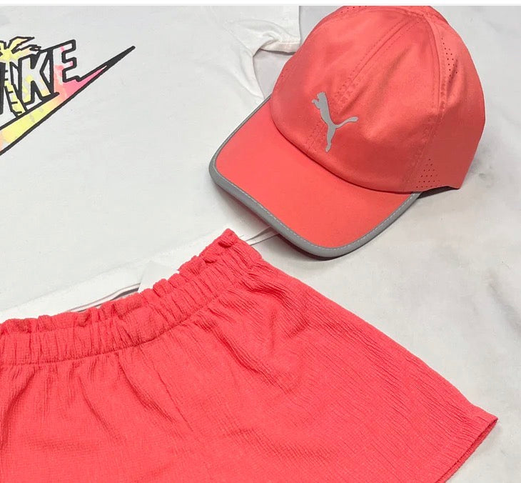 🌴 Casquette : Puma corail O/S enfant fille ajustable neuve .