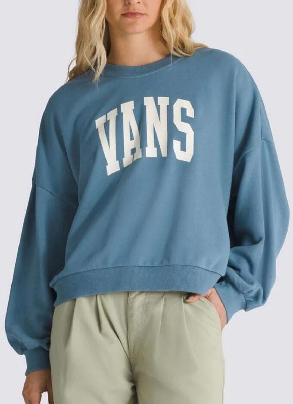 🤩VANS: Ouaté en jersey manche ballon femme neuf ! Fait XL look lousse .