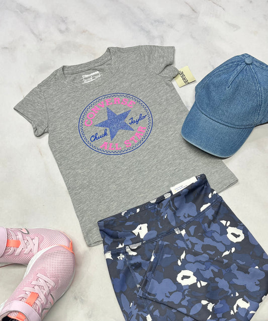 🩷 Converse : Manche courte logo brillant 5 ans fille neuf !