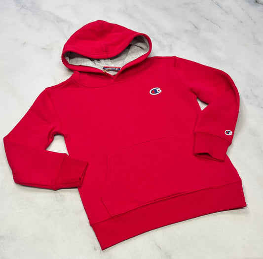 Champion : Cagoule rouge en ouaté 6 ans neuve .