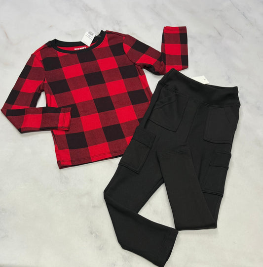 Duo 5 ans neuf! Manche longue isotherme 5 ans fille + Skinny taille haute stretch cargo 5 ans neuf!