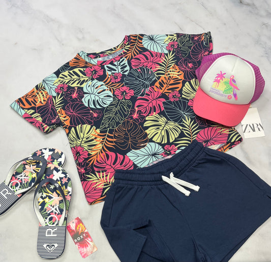🌿 Manche courte : Fleurit 8 ans relax fit soft/ stretch neuf ! Fille .
