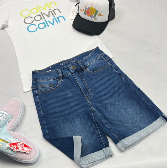 🩵 Bermuda : Jeg. Jeans mou stretch Parasuco fait XS/3 ans femme neuf!