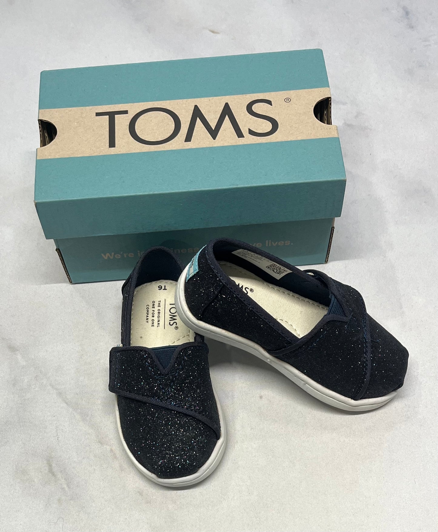 TOMS : bleu/ noir brillant multicolore Gr: 6bb/ enfant neuf!