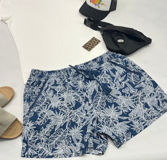 💙 Short : fleurie effet lin souple XL/ femme neuve ! Taille haute élastique . Hyper confo .