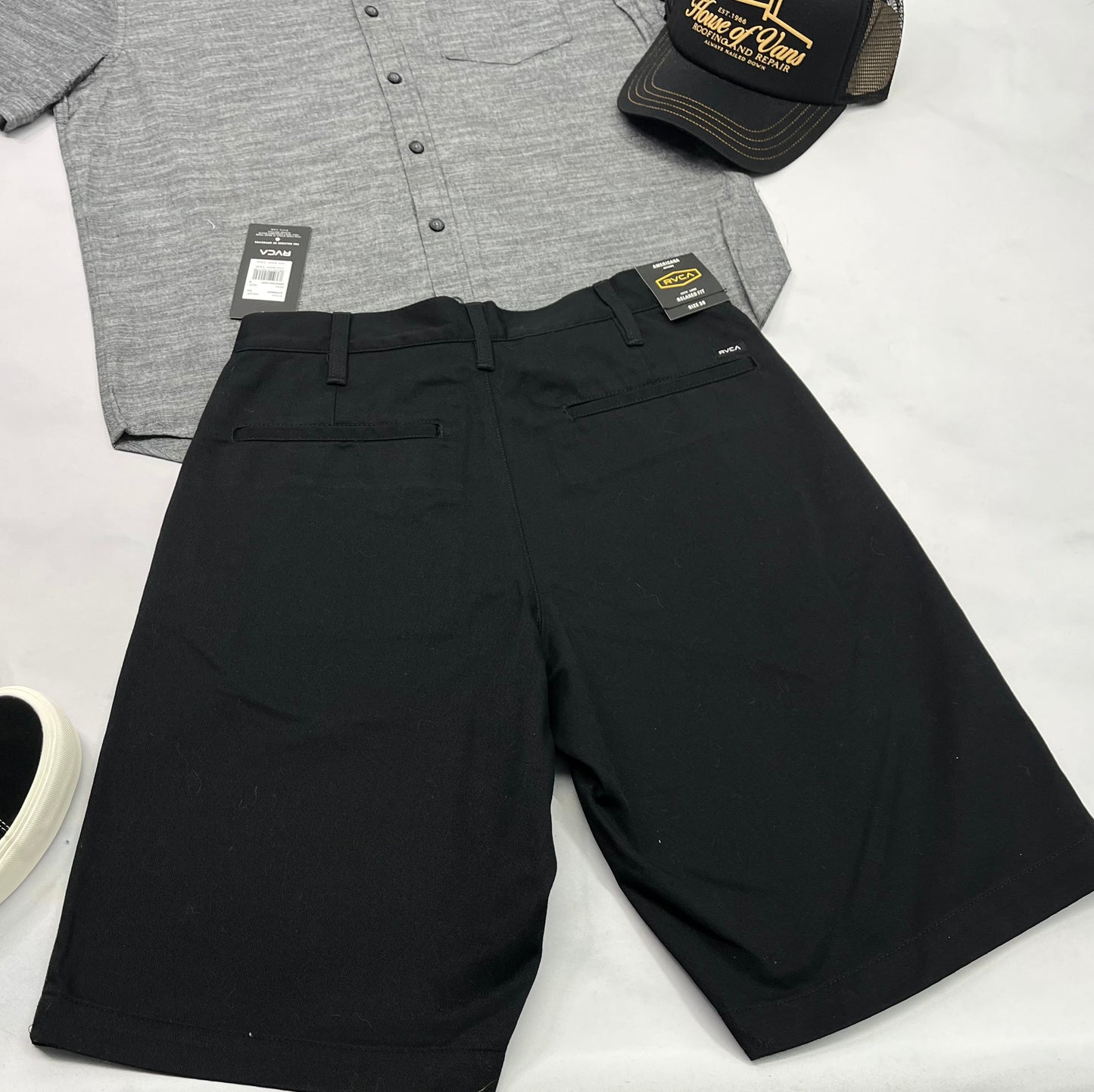 ☀️ Bermuda RVCA : Noir 30 (28-30) homme neuve ! coupe jambe relax tendance .