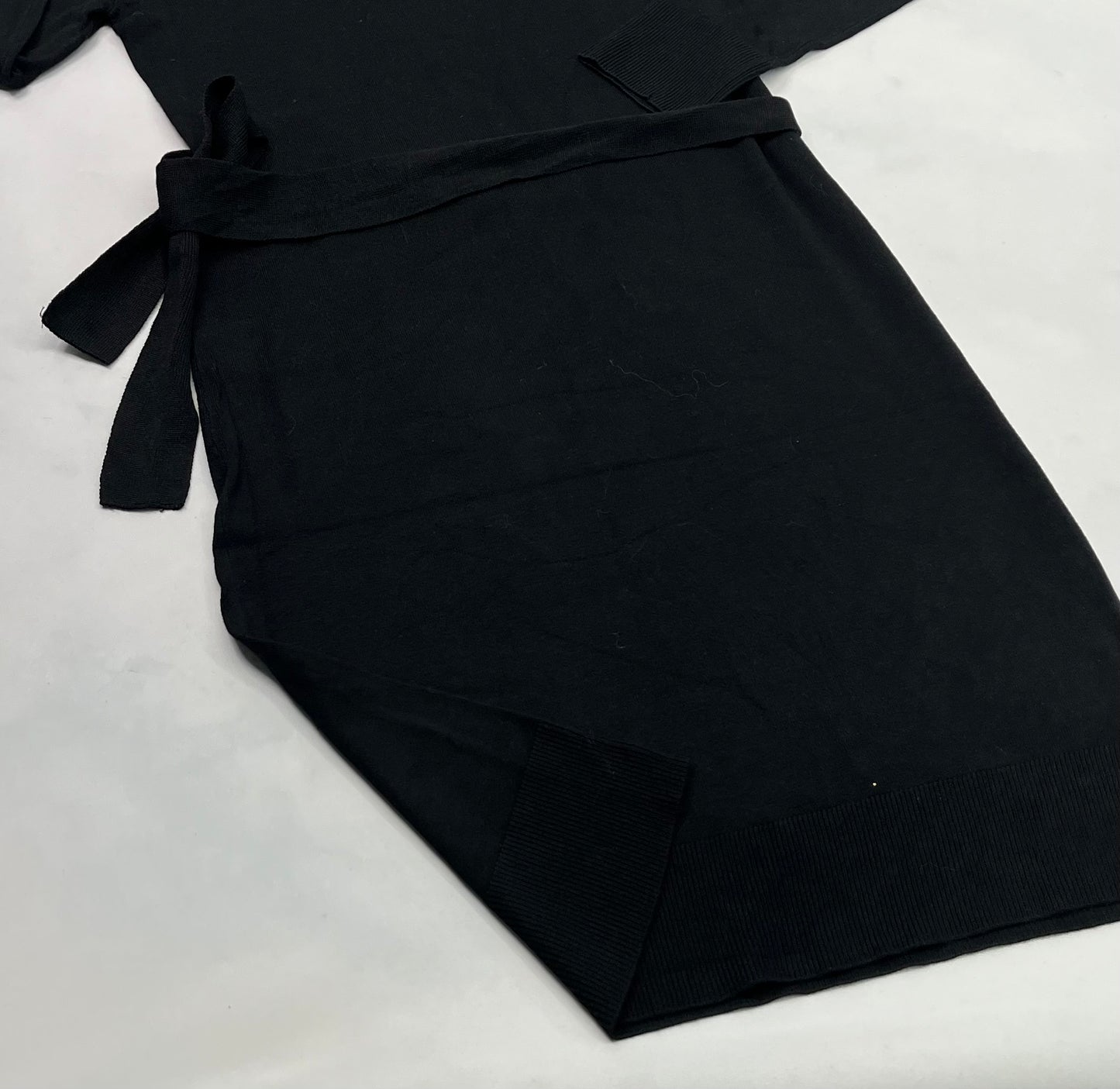 Robe : En tricot stretch noir .. ceinture en tricot amovible neuve ! Small confo .