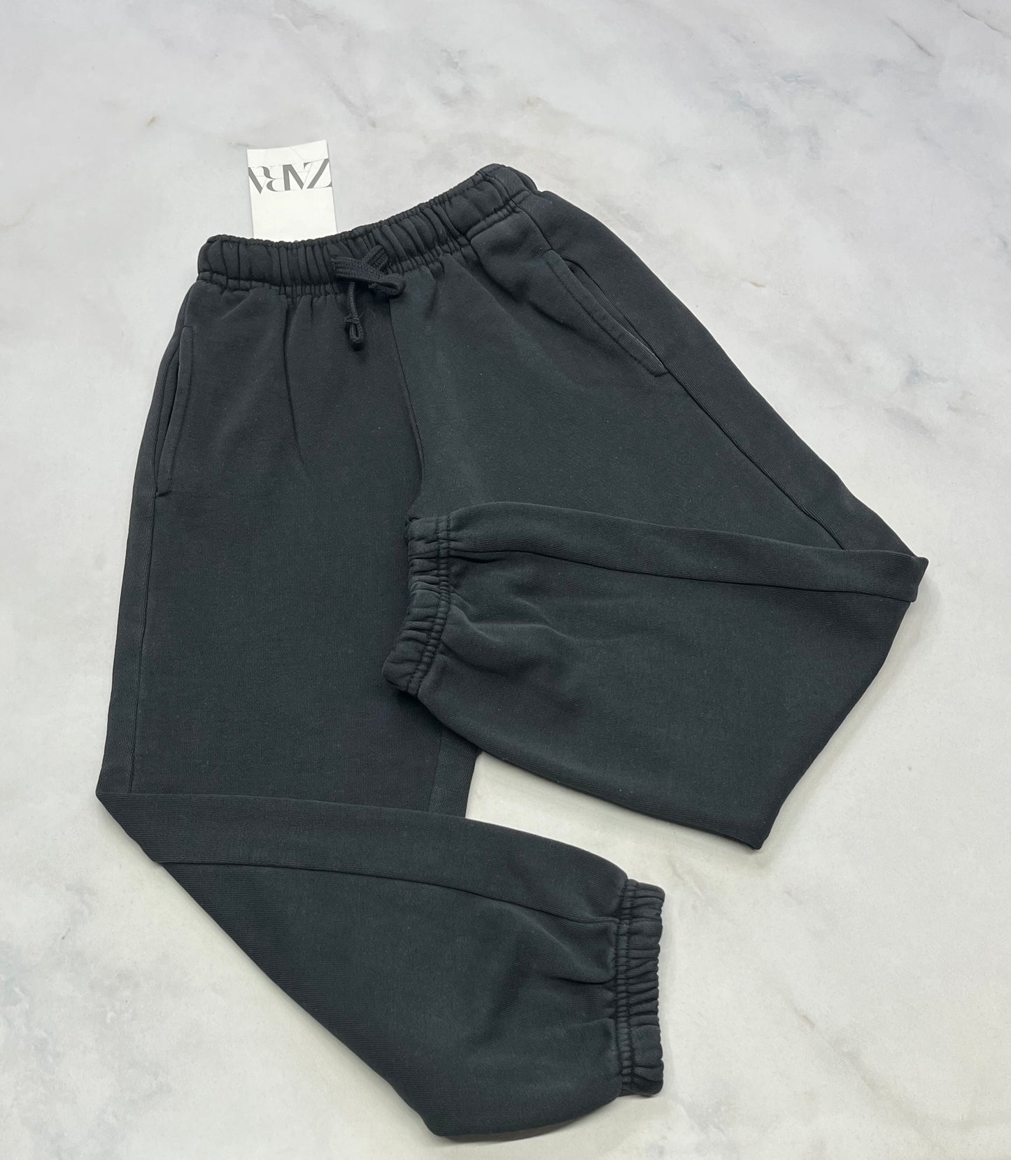 ZARA : Jog charcoal look vieillit tendance taille haute neuf! 6 ans fille coupe confo .