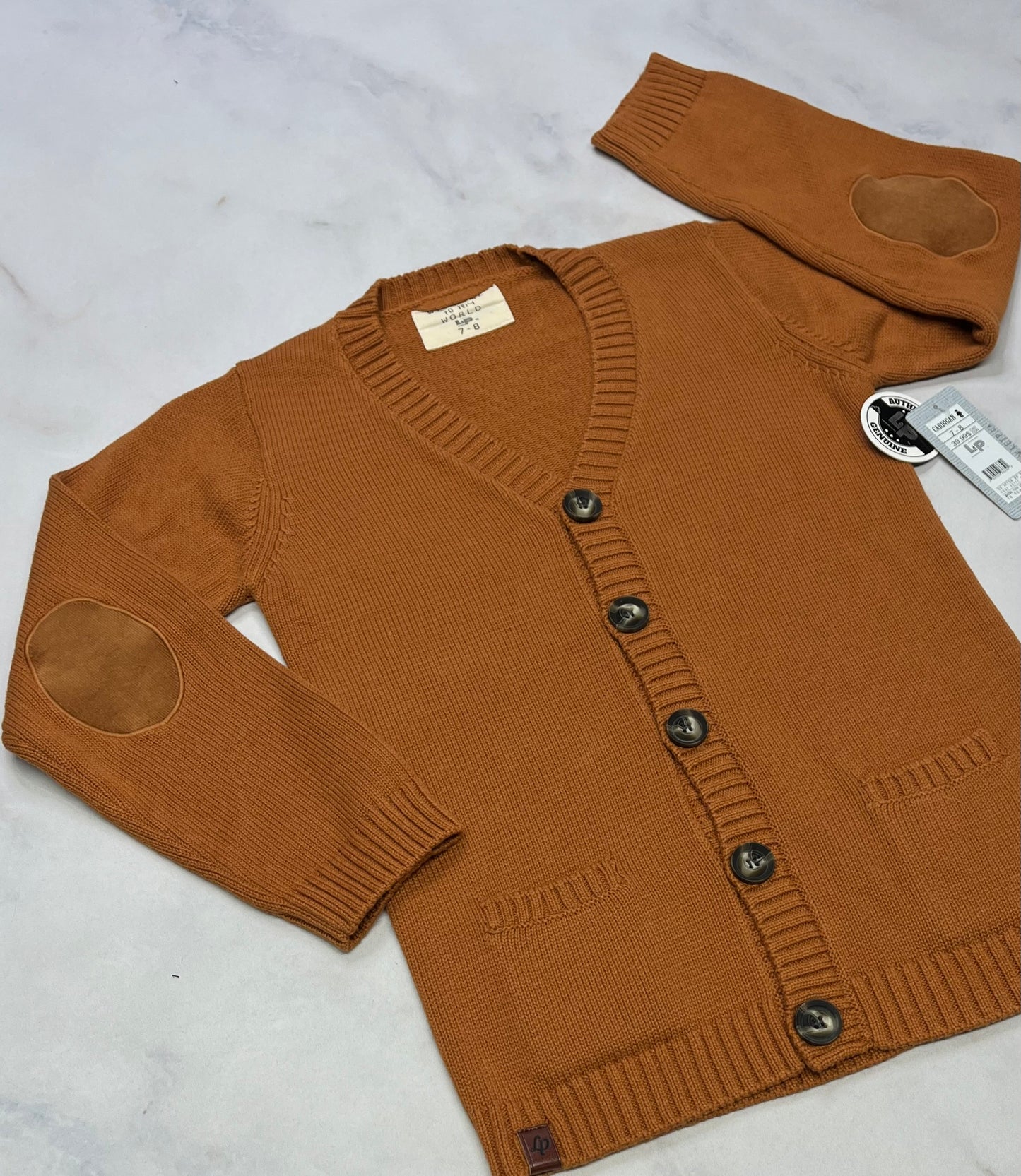 LP : Belle veste en tricot rouille neuve ! Couleur tendance . 7-8 ans