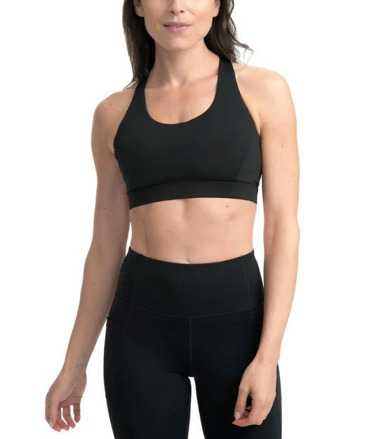 Lolë top : noir sport ! Ajustable 3 niveaux au dos et bretelles! Médium et Large femme neuf.