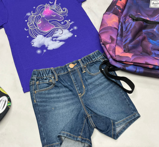 🌴 Short : jeans taille élastique neuve . Fait : 5 et fait 6 ans dispo.