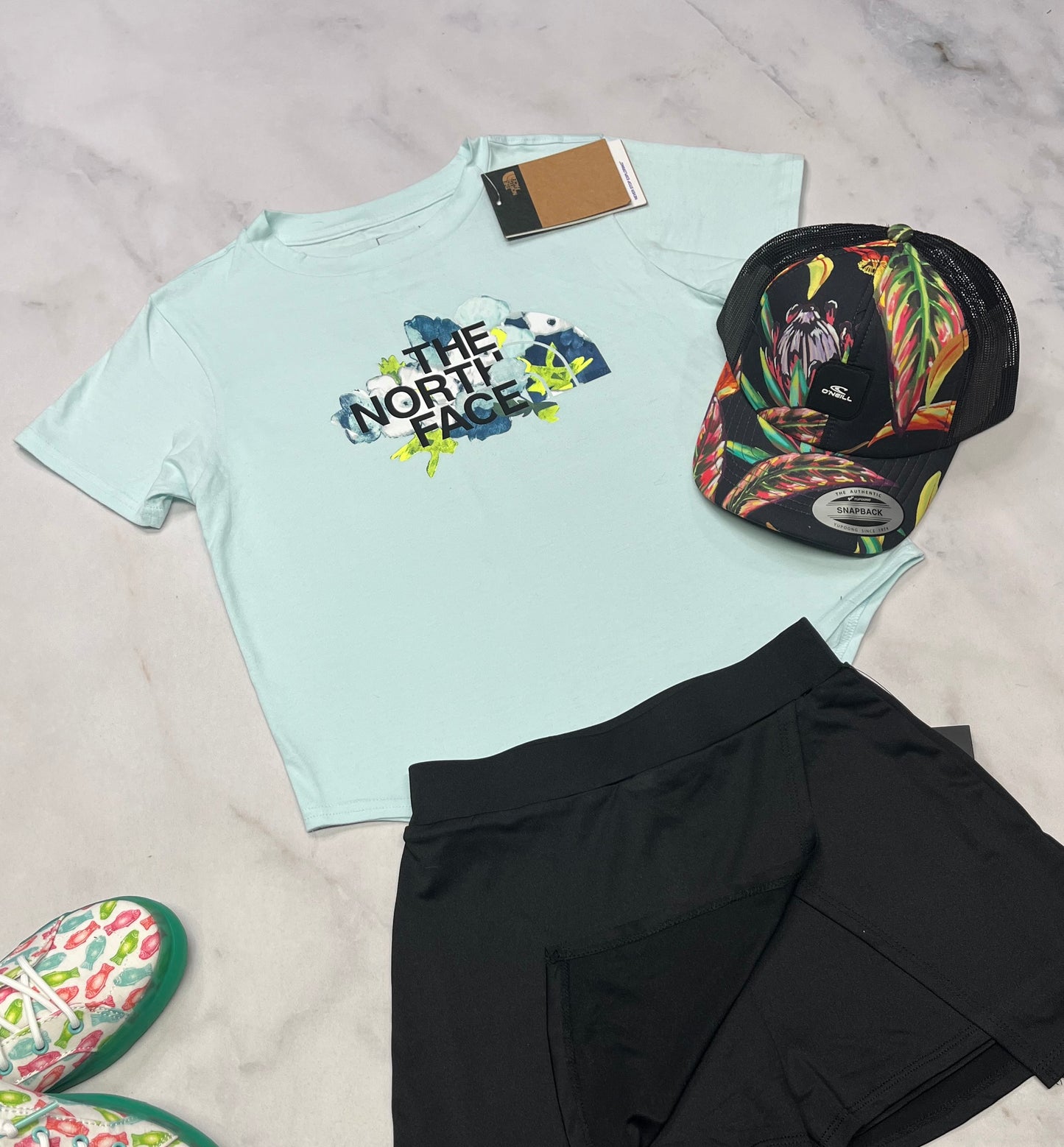 🩵 North Face : Manche courte + 7-8 ans fille  neuf !