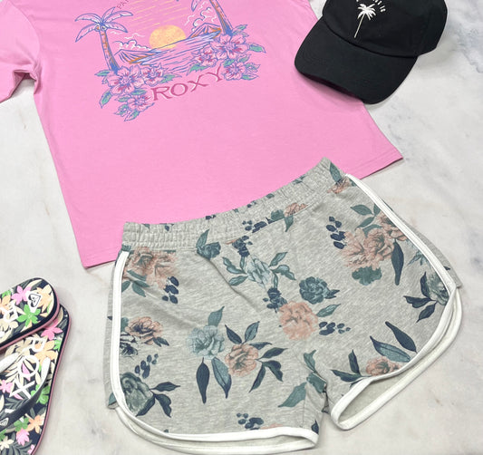 🌴 Short ouaté : fleurie 14(13-14 ans ) fille neuve !