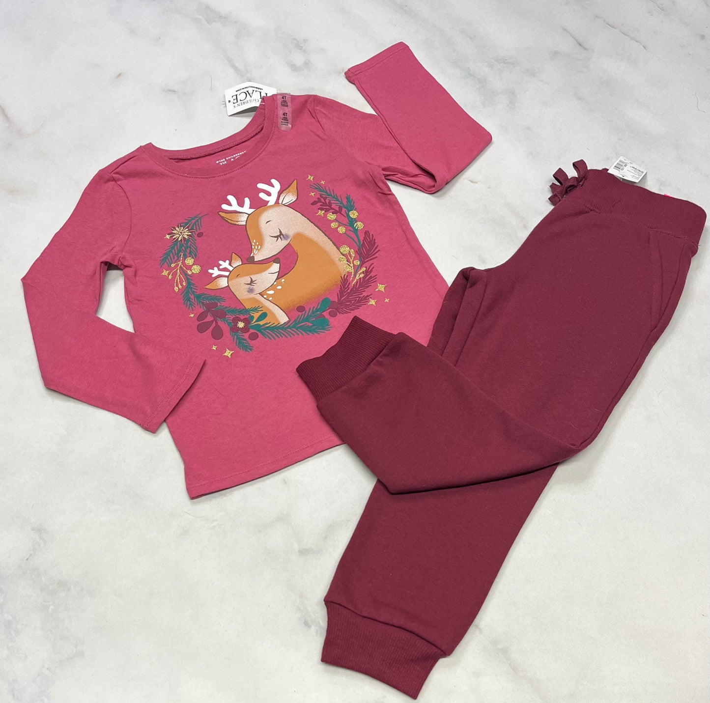 Duo 4 ans neuf! Manche longue rosé neuf! + Jog. Bourgogne rosé 4 ans neuf!