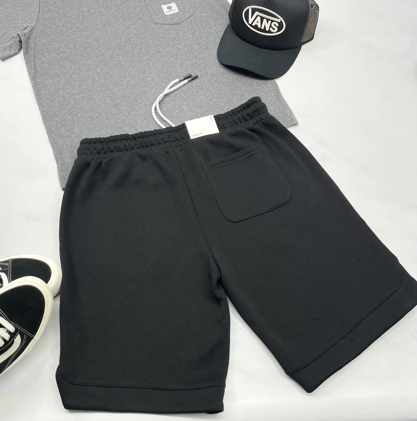 🌴 Bermuda ouaté : noir Defrost S/ homme coupe confo douc à l’intérieur neuf !